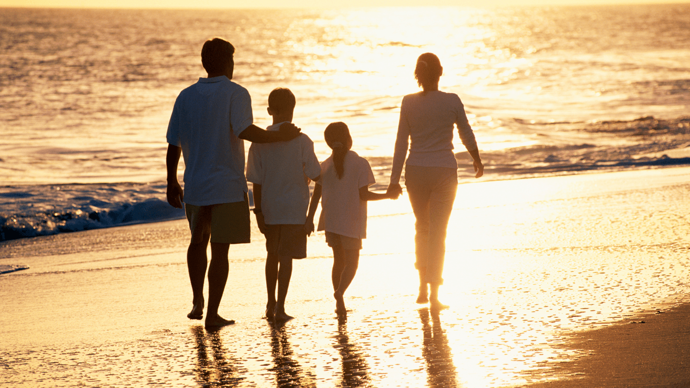 Family enjoying time at the beach